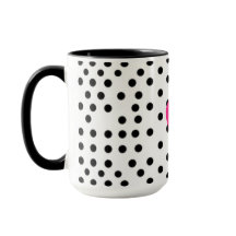 Schattig Heet Roze Hart Zwart en Wit Stippenkoffie