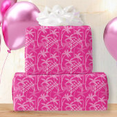 Schattig Heet Roze Magenta Tropische Palm Geperson Cadeaupapier