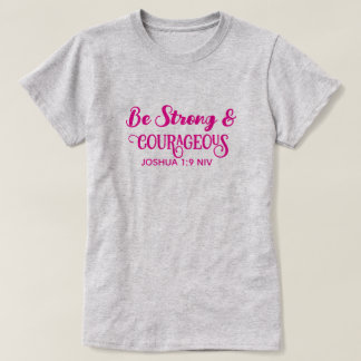 Schattig Heet Roze Sterk en Moedig Eenvoudig Grijs T-shirt