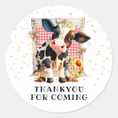 Schattig Heilige Koe Feestje Ronde Sticker (Voorkant)