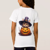 Schattig Heksenkatje met Jack O Lantern 🎃 T-shirt (Achterkant)