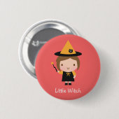 Schattig Heksje Niet Griezeld Halloween Naam Ronde Button 5,7 Cm (Voorkant /achterkant)