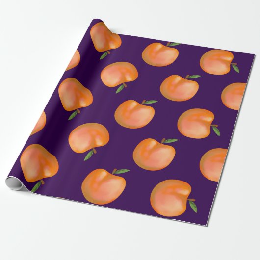 schattig helder perzik patroon cadeaupapier (Uitgerold)