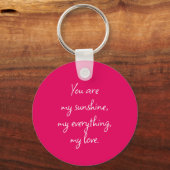 Schattig Helder Roze Word Art Cloud Hartnaam Custo Sleutelhanger (Achterkant)