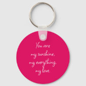 Schattig Helder Roze Word Art Cloud Hartnaam Custo Sleutelhanger (Achterkant)