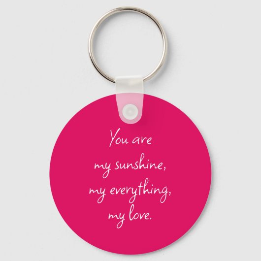 Schattig Helder Roze Word Art Cloud Hartnaam Custo Sleutelhanger (Achterkant)