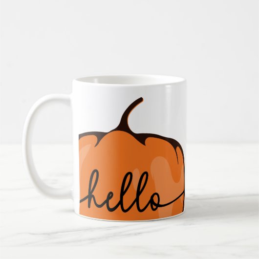 Schattig Hello Pumpkin Script Fall Autumn Groot Koffiemok (Links)