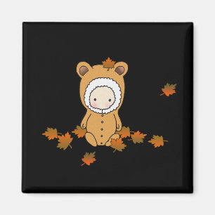 Schattig Herfst Baby'tje in de Bladeren Magneet