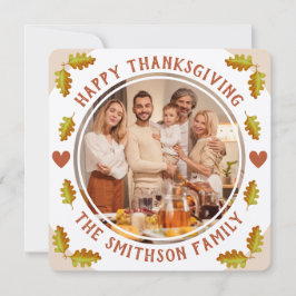 Schattig herfst eikenblad Thanksgiving familiefees Kaart