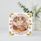 Schattig herfst eikenblad Thanksgiving familiefees Kaart (Staand voorkant)
