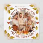 Schattig herfst eikenblad Thanksgiving familiefees Kaart (Voorkant / Achterkant)