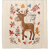Schattig herfst hert met aangepaste tekst douchegordijn (Voorkant)