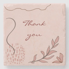 schattig herfstfloreel en geometrisch abstract gra stenen onderzetter