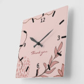 schattig herfstfloreel en geometrisch abstract gra vierkante klok (Hoek)