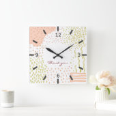 schattig herfstgeometrisch furasief abstract grafi vierkante klok (Huis)