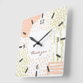 schattig herfstgeometrisch furasief abstract grafi vierkante klok (Hoek)