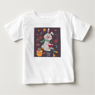 Schattig herfstkonijn met aangepaste tekst