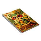 Schattig herfstwoud Wasbeer met Eikel Notitieboek (Rechterzijde)