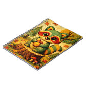 Schattig herfstwoud Wasbeer met Eikel Notitieboek (Linkerzijde)