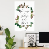 schattig hert floral baby shower welkomstteken poster (Thuiskantoor)
