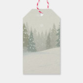 Schattig hert in winterbos Prettig kerstfeest Cadeaulabel (Achterkant)