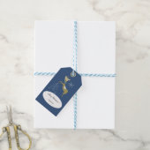 Schattig hert met kerstbomen en sneeuwvlokken cadeaulabel (Met Touw)