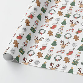 Schattig hert peperkoek feestelijk kerstpatroon cadeaupapier