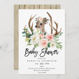 schattig hert - roest - modern baby shower kaart
