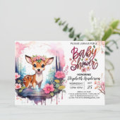 Schattig herten aangepaste Baby shower Kaart (Staand voorkant)