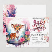 Schattig herten aangepaste Baby shower Kaart (Voorkant / Achterkant)