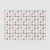 Schattig hertengebit Festieve kerstpatroon Tissuepapier (Voorkant)
