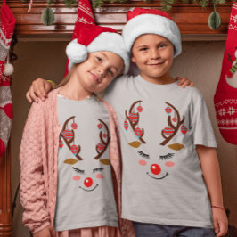 Schattig Hertengezicht met Ornamenten op Antlers K T-shirt