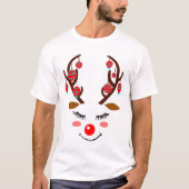 Schattig Hertengezicht & Ornamenten op Antlers Uni T-shirt (Voorkant)