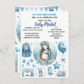 Schattig Het is een Jongen Baby Shower Blauwe Fees Kaart (Voorkant / Achterkant)