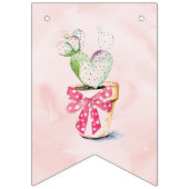 Schattig het is een meisje Waterverf hart cactus Vlaggetjes (Tweede vlag)