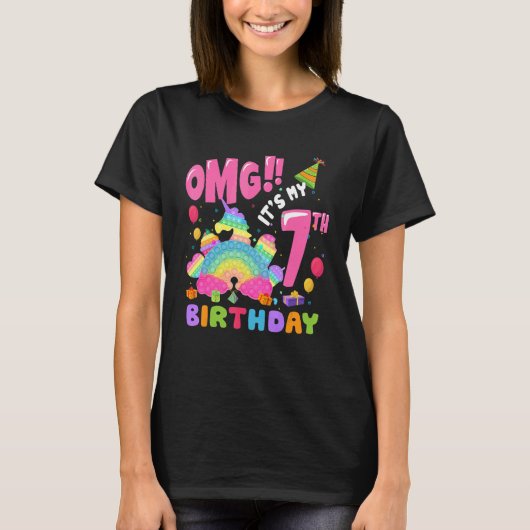 Schattig Het is mijn 7e Verjaardag 7 Jaar Oud Pop T-shirt (Voorkant)