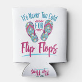 Schattig Het is Nooit Te Koud Voor Teenslippers Blikjeskoeler (Achterkant)