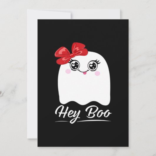 Schattig Hey Boo Halloween-ontwerp Feestdagenkaart (Voorkant)