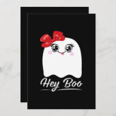 Schattig Hey Boo Halloween-ontwerp Feestdagenkaart (Voorkant / Achterkant)