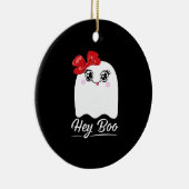 Schattig Hey Boo Halloween-ontwerp Keramisch Ornament (Rechts)