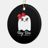 Schattig Hey Boo Halloween-ontwerp Keramisch Ornament (Links)