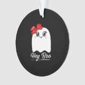 Schattig Hey Boo Halloween-ontwerp Ornament (voorkant)