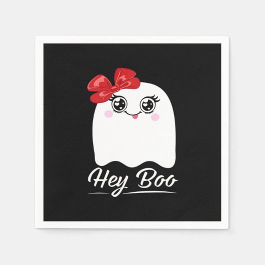 Schattig Hey Boo Halloween-ontwerp Servet (Voorkant)