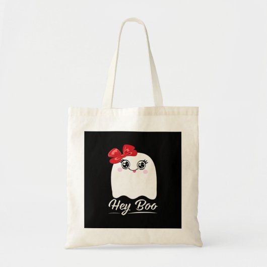 Schattig Hey Boo Halloween-ontwerp Tote Bag (Voorkant)
