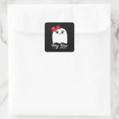 Schattig Hey Boo Halloween-ontwerp Vierkante Sticker (Tas)