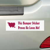 Schattig Hij Houdt Van Mij Quote Bumpersticker (Op auto)