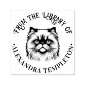 Schattig Himalaya kattengezicht bibliotheek boek n Zelfinktende Stempel (Design)