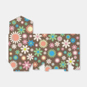 Schattig Hippy Bloem Power Patroon Bruin Bedankdoosjes (Uitgevouwen)