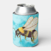  schattig hommel illustratie op wolken blikjeskoeler (Blikje Voorkant)