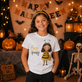 Schattig Hommelmeisje Bij Griezelig Halloween T-shirt